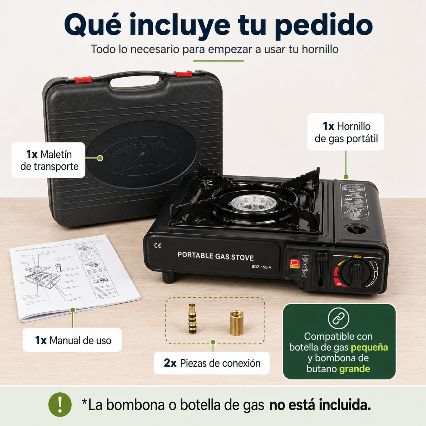 Hornillo Gas Portátil HOPSSY | Cocina Rápido en Cualquier Lugar