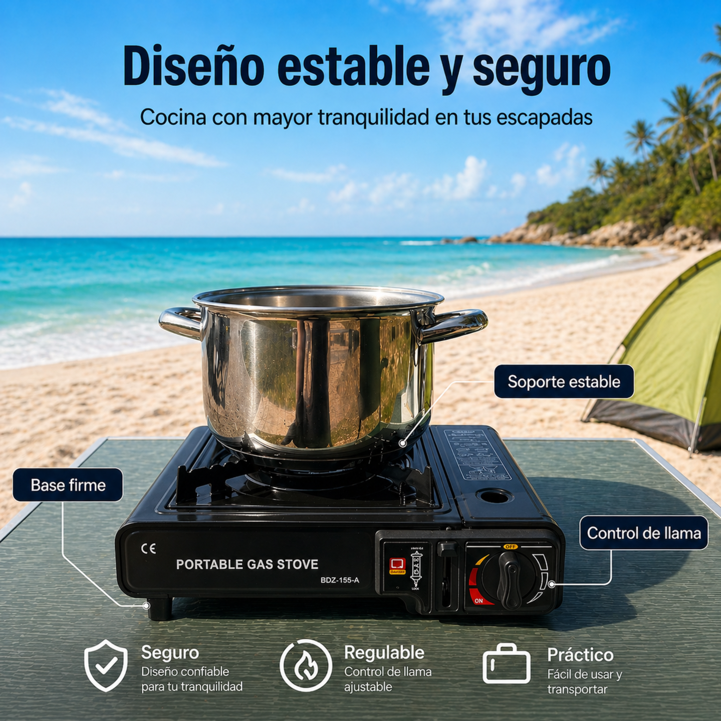 Hornillo Gas Portátil HOPSSY | Cocina Rápido en Cualquier Lugar