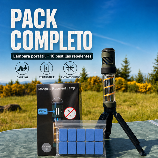 Linterna LED Antimosquitos 3 en 1 HOPSSY | Linterna + Lámpara 360° + Repelente