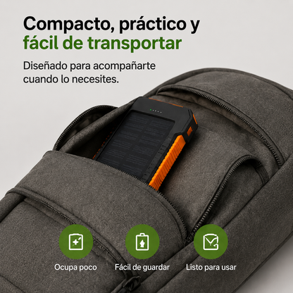 HOPSSY Explorer Solar — Batería Portátil + Carga Solar + Linterna LED